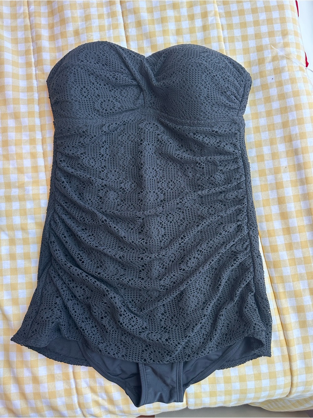 Strapless Black One Piece Swimsuit